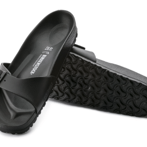 Birkenstock Women Black Solid Lightweight Waterproof Madrid Eva Open Toe Narrow Width Flat